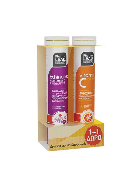 Pharmalead Promo Echinacea +Vitamin C +Zinc 20 αναβρ.δισκία & Δώρο Vitamin C 1000 2 x 20 αναβρ. δισκ