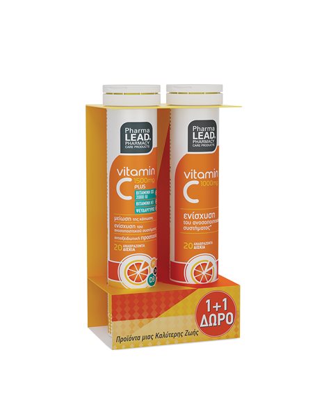 Pharmalead Promo Vitamin C Plus Πορτοκάλι 1500mg 20 αναβρ.δισκ.+ Vitamin C 1000mg 20 αναβρ.δισκ. 1+1