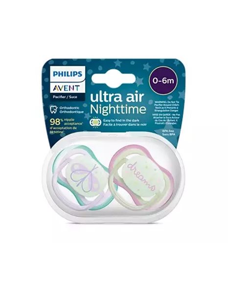 Philips Avent Ultra Air Nighttime για 0-6 μηνών Dreams/Butterfly Pink/Purple 2τμχ SCF376/19