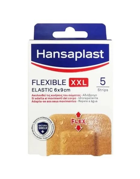 Hansaplast Flexible XXL Elastic Εύκαμπτα Αδιάβροχα Επιθέματα 6 x 9 cm 5 Τεμάχια