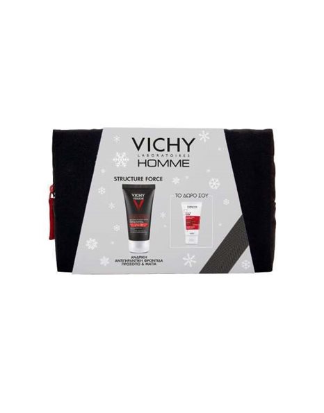Vichy Promo Homme Structure Force Αντιγηραντική Κρέμα 50ml & Δώρο Νεσεσέρ & Σαμπουάν 50ml