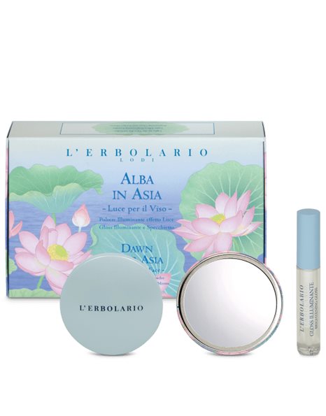 L'Erbolario Alba in Asia Make Up Kit Ανοιχτόχρωμη Πούδρα Λάμψης 8.5g &  7ml & Καθρεφτάκι