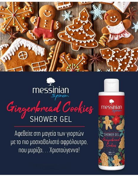 Messinian Spa Promo Gingerbread Cookies,Σετ Περιποίησης για Καθαρισμό Σώματος με Αφρόλουτρο 300ml