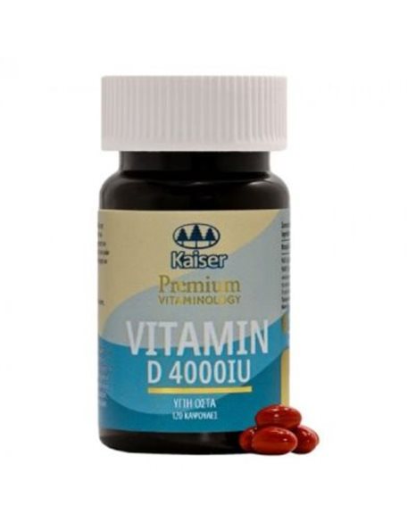Kaiser Premium Vitaminology Vitamin D 4000IU, Συμπλήρωμα Διατροφής Για Υγιή Οστά 120caps.