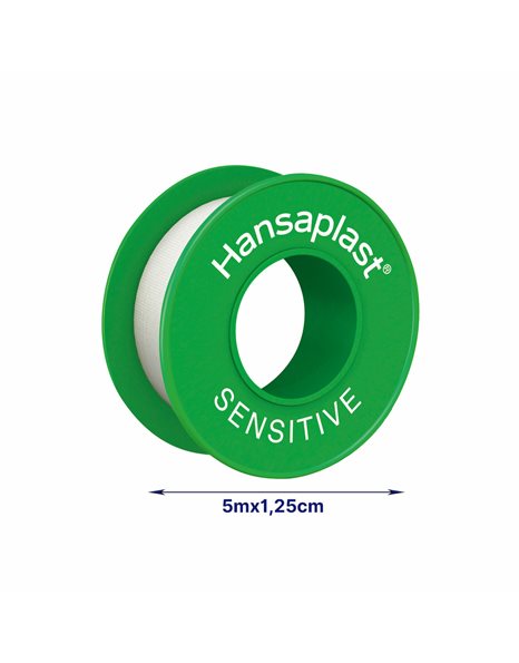 Hansaplast Αυτοκόλλητη Επιδεσμική Ταινία Sensitive Υποαλλεργική 1,25cm x 5m 1τμχ