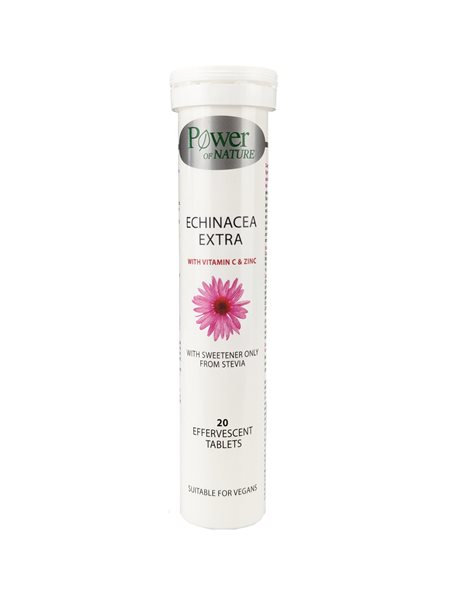 Power Health Promo Echinacea Extra Stevia 20 αναβρ. δισκία 7 &  Δώρο Vit C 500mg 20 αναβρ. δισκία