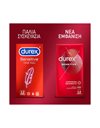 Durex Προφυλακτικά Sensitive Λεπτά Κανονική Εφαρμογή Για Μεγαλύτερη Ευαισθησία, 12 Τεμάχια