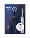 Oral-B Vitality Protect x Clean Black & Purple Επαναφορτιζόμενη Ηλεκτρική Οδοντόβουρτσα Set 1+1τεμ.