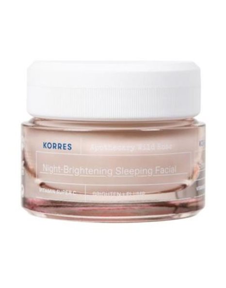 Korres Apothecary Wild Rose Night-Brightening Sleeping Facial Επανορθωτική Κρέμα Νύχτας 40 ml