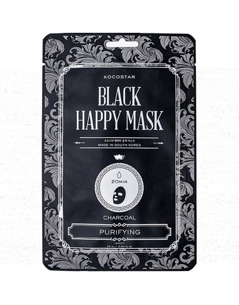 Kocostar Black Happy Mask - Μάσκα Καθαρισμού με Ενεργό Άνθρακα, 1τμχ