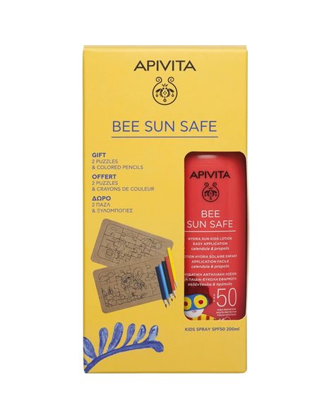 Apivita Promo Bee Sun Safe Hydra Sun Kids Lotion SPF50 (200ml) & Δώρο Παζλ & Ξυλομπογιές