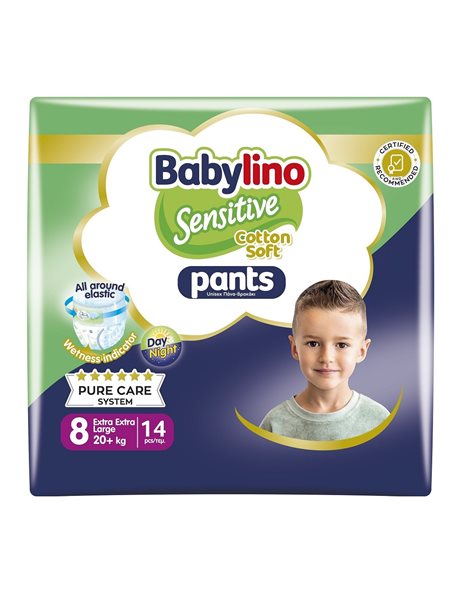 Babylino Sensitive Cotton Soft Extra Extra Large Πάνες Βρακάκι No. 8 για 20+kg 14τμχ