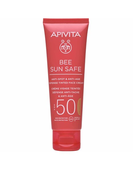 Apivita Bee Sun Safe Κρέμα Προσώπου Κατά των Πανάδων & των Ρυτίδων με Χρώμα Golden SPF50, 50ml