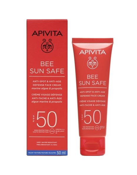 Apivita Bee Sun Safe Αντηλιακή Κρέμα Προσώπου κατά των Πανάδων & των Ρυτίδων SPF50, 50ml