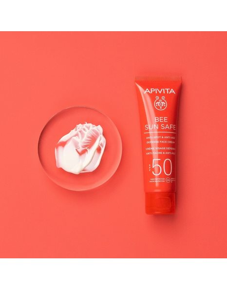 Apivita Bee Sun Safe Αντηλιακή Κρέμα Προσώπου κατά των Πανάδων & των Ρυτίδων SPF50, 50ml