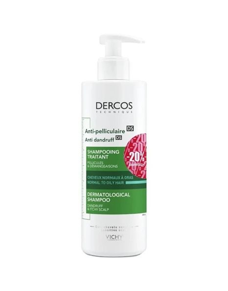 Vichy Dercos Anti-Dandruff Shampoo Αντιπυτιριδικό Σαμπουάν για Κανονικά / Λιπαρά Μαλλιά 390 ml