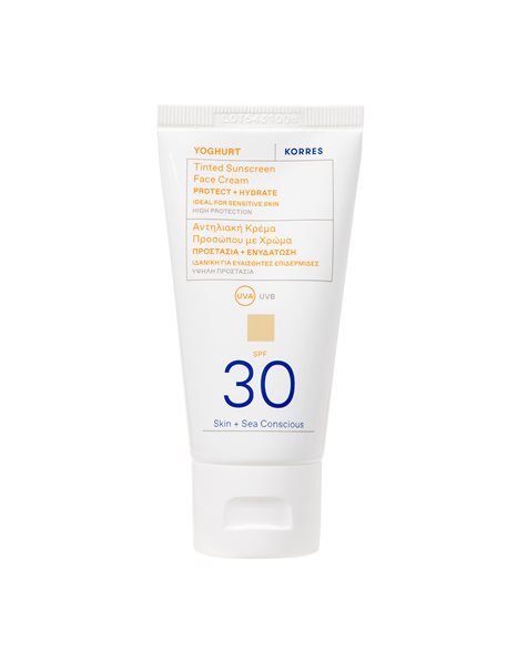 Korres Yoghurt Tinted Sunscreen Face Cream Αντηλιακή Κρέμα Προσώπου Με Χρώμα Spf30, 50ml
