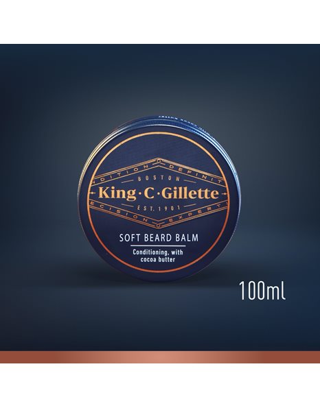 Gillette King-C Beard Balm Ανδρικό Μαλακτικό Βάλσαμο για Απαλά Γένια, 100ml