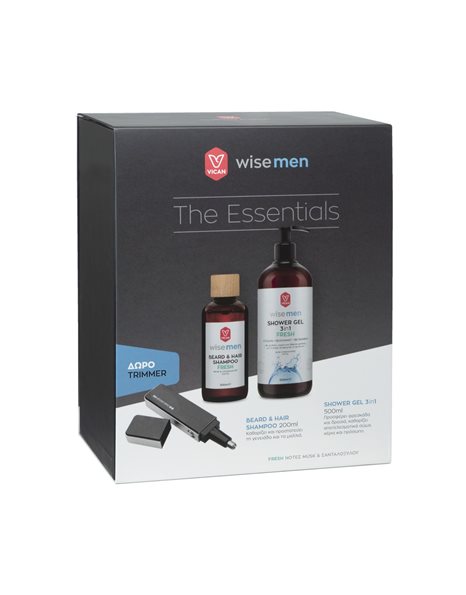 Vican Wise Men The Essentials Beard & Hair Shampoo 200ml + Shower Gel 500ml+ Δωρο Trimmer