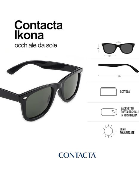 Contacta Kona Black/Grey Γυαλιά Ήλιου σε Μαύρο Χρώμα 1 τμχ