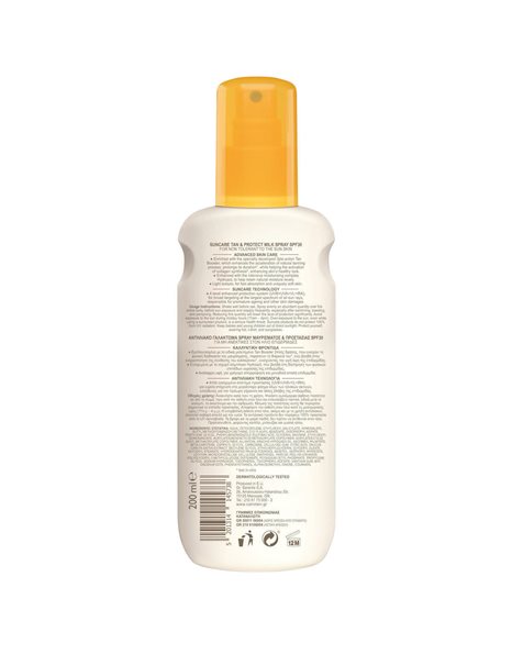 Carroten Magic Tan & Protect Milk Αδιάβροχο Αντηλιακό Λάδι Προσώπου και Σώματος SPF30 σε Spray 200ml