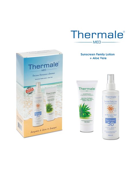 Thermale Med Sunscreen Family Lotion SPF50 250ml & Aloe Vera Cream 200ml