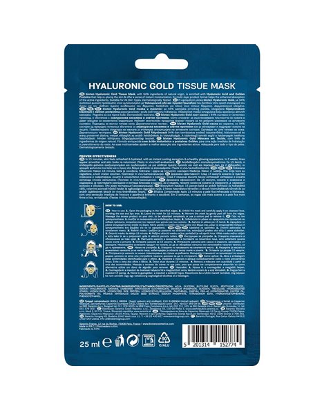 Bioten Hyaluronic Gold Υφασμάτινη Μάσκα Προσώπου για Ενυδάτωση με Υαλουρονικό Οξύ 25ml