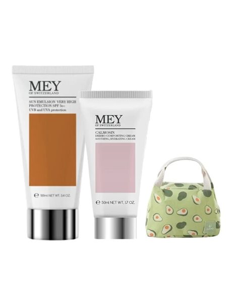 Mey Sun Emulsion High Protection SPF 50+,100ml & Calmosin Soothing Hydrating Cream 50ml & Cooler Bag