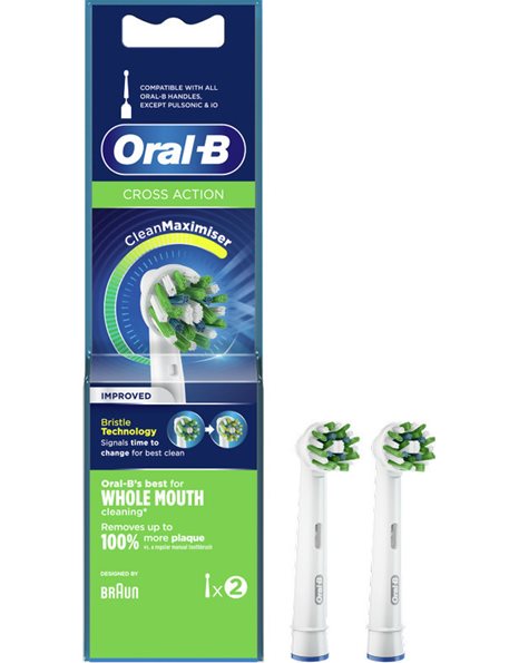 Oral B Cross Action Clean Maximiser Ανταλλακτικές Κεφαλές για Ηλεκτρική Οδοντόβουρτσα, 2τμχ