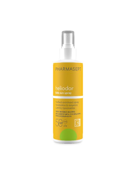 Pharmasept Heliodor Kids Sun Spray SPF50, Αδιάβροχο Παιδικό Αντηλιακό Για Πρόσωπο & Σώμα 165gr