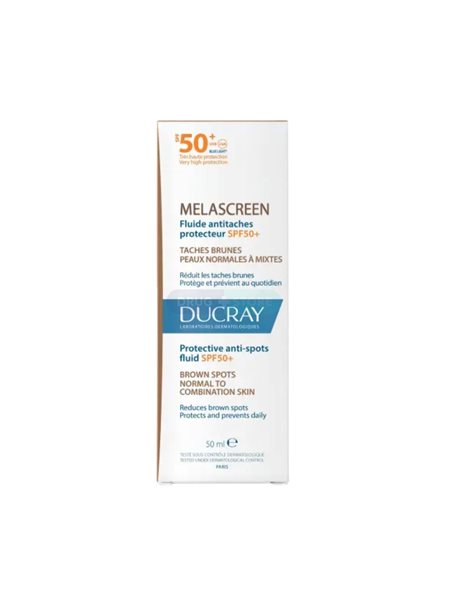 Ducray Melascreen SPF50+  Λεπτόρευστη Αντηλιακή κατά των Κηλίδων για Κανονική Μικτή Επιδερμίδα, 50ml