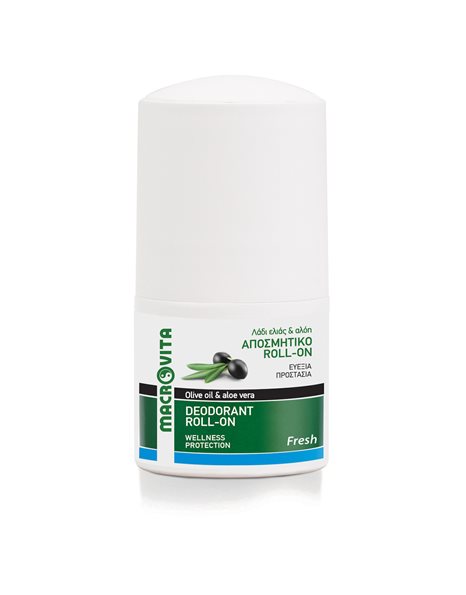 Macrovita Deodorant Roll-on Fresh Olive Oil & Aloe Vera Αποσμητικό Roll-on Με Λάδι Ελιάς & Αλόη 50ml