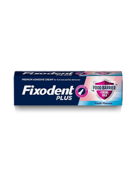 Fixodent Plus Food Barrier Fresh Στερεωτική Κρέμα για Ολικές & Μερικές Τεχνητές Οδοντοστοιχίες 40g