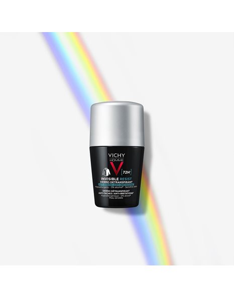 Vichy Invisible Resist Roll-On 72h Ανδρικό Αποσμητικό κατά των Σημαδιών & της Έντονης Εφίδρωσης,50ml