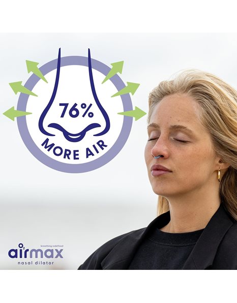 Airmax O2 Nasal Dilator Classic Medium Ρινικός Διαστολέας για Ευκολότερη Αναπνοή 2 Τεμάχια