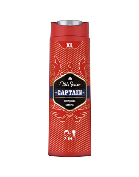 Old Spice Captain  Shower Gel & Shampoo 2in1/ Αφρόλουτρο & Σαμπουάν για Άνδρες 400ml