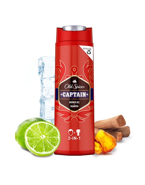 Old Spice Captain  Shower Gel & Shampoo 2in1/ Αφρόλουτρο & Σαμπουάν για Άνδρες 400ml