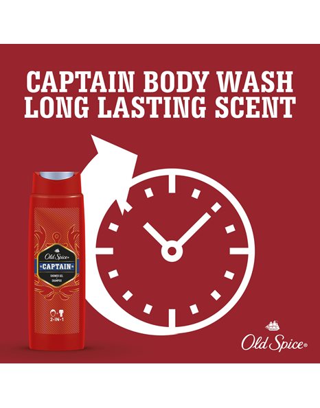 Old Spice Captain  Shower Gel & Shampoo 2in1/ Αφρόλουτρο & Σαμπουάν για Άνδρες 400ml