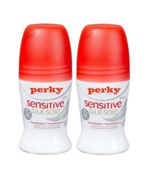 Perky Sensitive Silk Deodorant Roll On Αποσμητικό σε Roll-On 2x50ml (1+1Δώρο) 