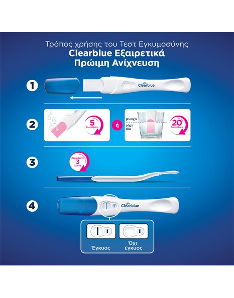 Clearblue Pregnancy Test Ultra Early, Τεστ Εγκυμοσύνης για Εξαιρετικά Πρώιμη Ανίχνευση 2 τμχ 