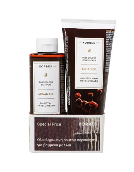 Korres Promo Argan Oil Σαμπουάν Για Μετά Τη Βαφή 250ml & Μαλακτική Κρέμα Για Μετά Τη Βαφή 200ml