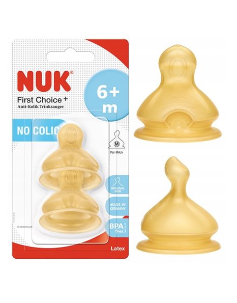 Nuk Fist Choice+ Θηλή Καουτσούκ 6+ Μηνών Medium, 2τμχ