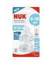 Nuk First Choice Plus Flow Control Θηλές από Σιλικόνη Μικρής Ροής 6-18m, 2 Τεμάχια