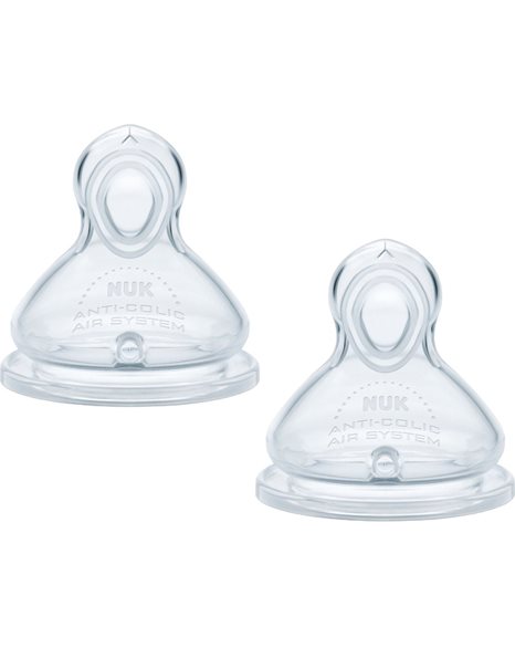 Nuk First Choice Plus Flow Control Θηλές από Σιλικόνη Μικρής Ροής 6-18m, 2 Τεμάχια