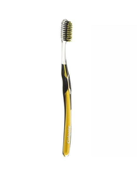 Colgate Slim Soft Advanced Gold Charcoal Οδοντόβουρτσα με Μαλακές Ίνες & Εργονομική Λαβή 1τμχ Μαύρη