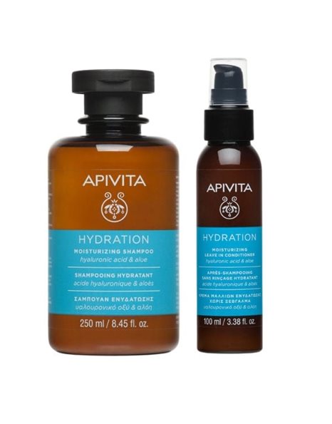 Apivita Promo Hydration Moisturizing Shampoo 250ml & Moisturizing Leave In Conditioner 100ml