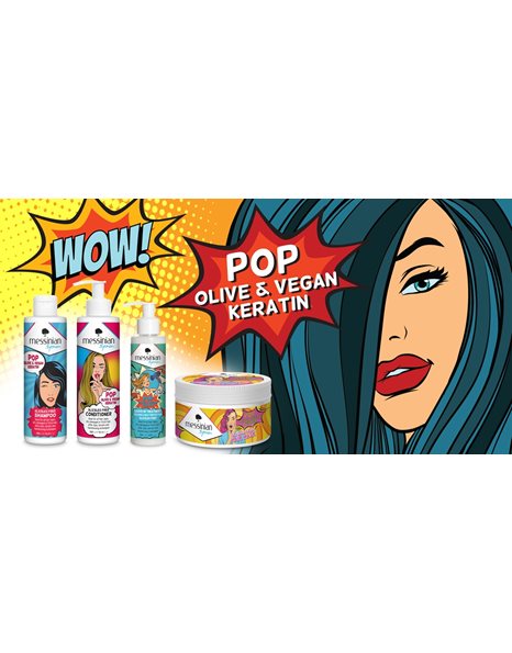 Messinian Spa Pop Olive & Vegan Keratin Σετ Κερατίνης με Μάσκα, Θερμοπροστασία και Treatment 2τμχ