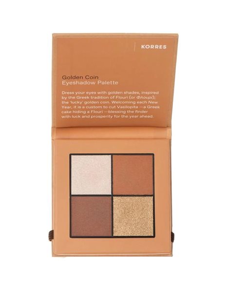Korres  Eyeshadow Palette Golden Coin Τετραπλή Παλέτα Σκιών Ματιών σε Στερεή Μορφή 5gr 