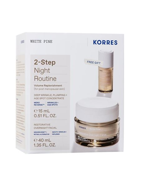 Korres White Pine Λευκή Πεύκη Αναπλήρωση Όγκου Κρέμα Νύχτας 40ml & Λευκή Πεύκη Ορός Προσώπου 15ml 