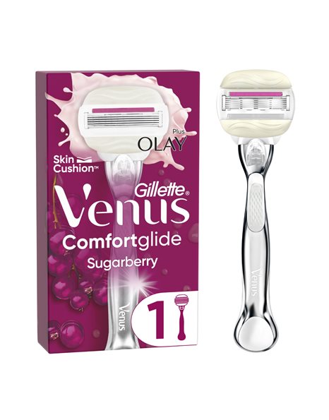 Gillette Venus Comfortglide Sugarberry Scent, Ξυραφάκι με Λιπαντική Μπάρα & 1 Ανταλλακτική Μπάρα